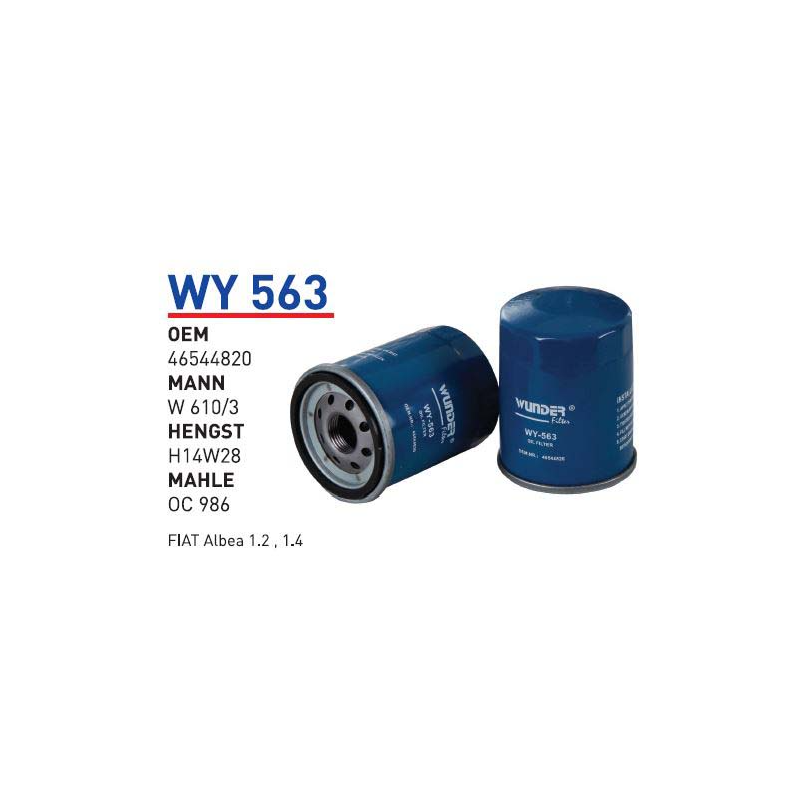 Wy563 Oem 46544820 Fiat albea Otomobil yağ filtre oil filter