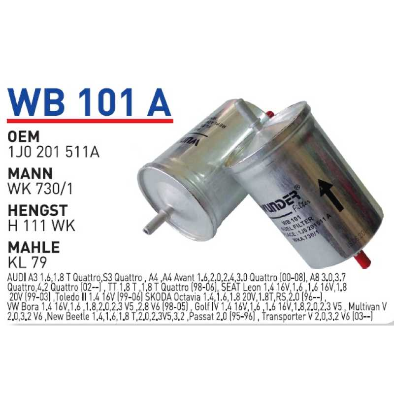 Wb101A Oem 1J0201511A Volkswagen passat golf IV bora Otomobil yakıt filtre benzin fuel filter gasoline