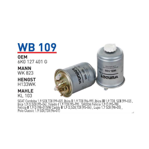 Wb109 Oem 6K0127401G Volkswagen caddy polo seat Otomobil yakıt filtre dizel fuel filter diesel
