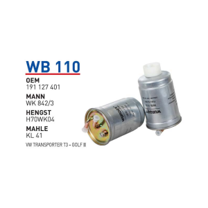 Wb110 Oem 191127401 Volkswagen transporter T3 golf jetta polo Otomobil yakıt filtre dizel fuel filter diesel