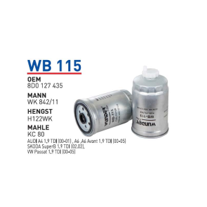 Wb115 Oem 8D0127435 Volkswagen passat audi skoda Otomobil yakıt filtre dizel fuel filter diesel