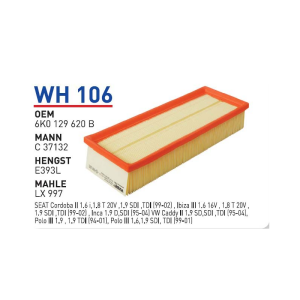 Wh106 Oem 6K0129620В Volkswagen polo classi̇c Otomobil hava filtre air filter