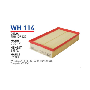 Wh114 Oem 7H0129620 Volkswagen transporter T-5 Otomobil hava filtre air filter