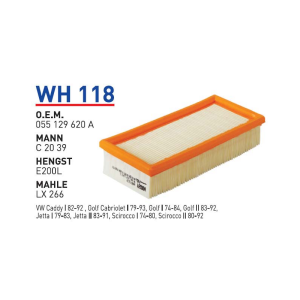 Wh118 Oem 055129620 A Volkswagen Jetta Otomobil hava filtre air filter