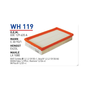 Wh119 Oem 03E129620 A Volkswagen polo IV Otomobil hava filtre air filter