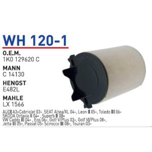 Wh120-1 Oem 1K0129620 C Volkswagen caddy III Otomobil hava filtre air filter