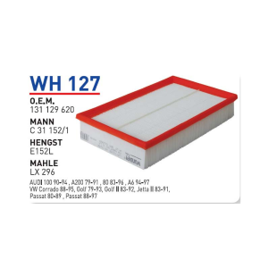 Wh127 Oem 131129620 Volkswagen passat golf II Otomobil hava filtre air filter