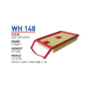 Wh148 Oem 6C0129620 D Volkswagen polo audi̇ A1 skoda Otomobil hava filtre air filter