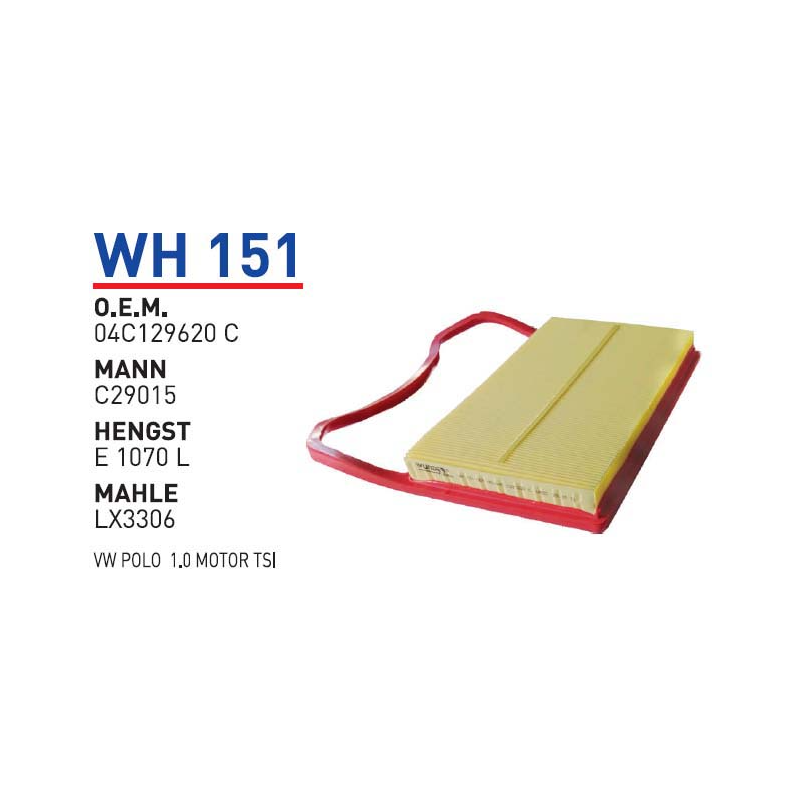 Wh151 Oem 04C129620 C Volkswagen polo seat Ibiza Otomobil hava filtre air filter