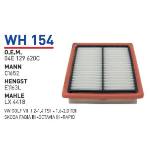 Wh154 Oem 04E129620C Volkswagen golf skoda fabia Otomobil hava filtre air filter