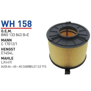 Wh158 Oem 8W0133843 B-E Volkswagen audi A4-A5-A5 cabriolet Otomobil hava filtre air filter