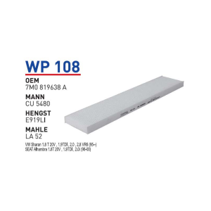Wp108 Oem 7M0819638 A Volkswagen sharan seat Otomobil polen filtre pollen filter