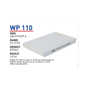 Wp110 Oem 4A0819439 A Volkswagen audi A6 Otomobil polen filtre pollen filter