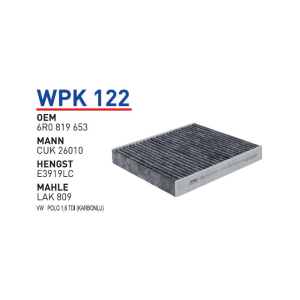 Wpk122 Oem 6R0819653 Volkswagen polo Otomobil polen filtre pollen filter