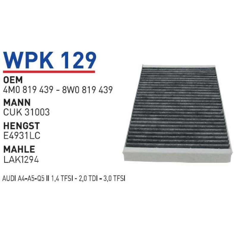 Wpk129 Oem 4M0819439 Volkswagen audi A4-A5-Q5 Otomobil polen filtre pollen filter