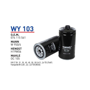 Wy103 Oem 074115561 Volkswagen transporter T4 LT Otomobil yağ filtre oil filter