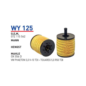 Wy125 Oem 07Z115562 Volkswagen phaeton touareg Otomobil yağ filtre oil filter