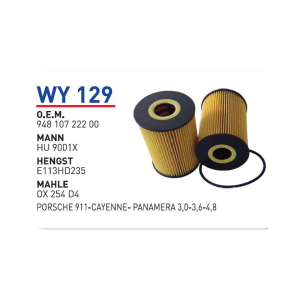 Wy129 Oem 94810722200 Volkswagen porsche cayenne panamera Otomobil yağ filtre oil filter