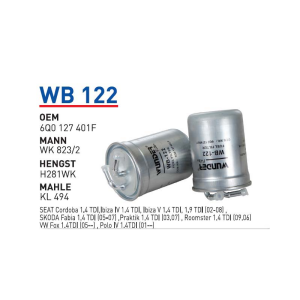 Wb122 Oem 6Q0127401F Volkswagen polo seat skoda Otomobil yakıt filtre dizel fuel filter diesel