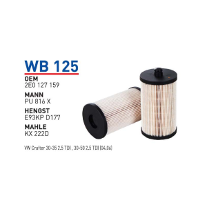 Wb125 Oem 2E0127159 Volkswagen crafter volt Otomobil yakıt filtre dizel fuel filter diesel