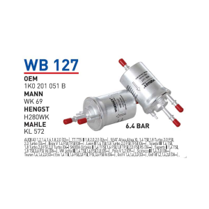 Wb127 Oem 1K0201051 B Volkswagen polo audi seat Otomobil yakıt filtre benzin fuel filter gasoline