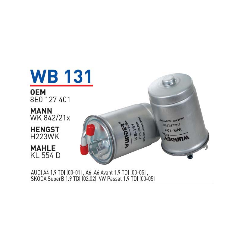 Wb131 Oem 8E0127401 Volkswagen audi skoda passat Otomobil yakıt filtre dizel fuel filter diesel