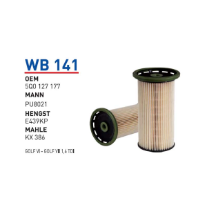 Wb141 Oem 5Q0127177 Volkswagen golf VI golf VII Otomobil yakıt filtre dizel fuel filter diesel