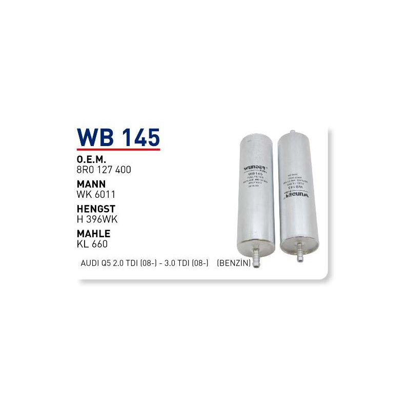 Wb145 Oem 8R0127400 Volkswagen audi Q5 Otomobil yakıt filtre dizel fuel filter diesel