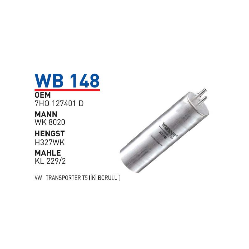 Wb148 Oem 7HO127401 D Volkswagen transporter T5 Otomobil yakıt filtre dizel fuel filter diesel