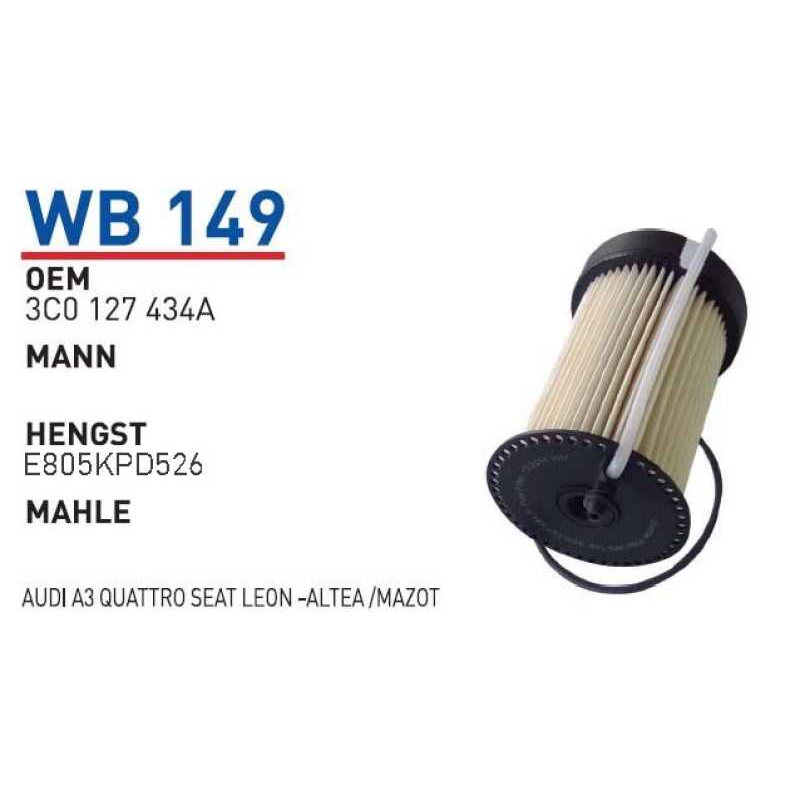 Wb149 Oem 3C0127434A Volkswagen audi A3 seat leon altea Otomobil yakıt filtre dizel fuel filter diesel