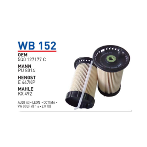 Wb152 Oem 5Q0127177C Volkswagen audi A3 leon octavia golf Otomobil yakıt filtre dizel fuel filter diesel