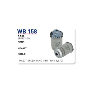 Wb158 Oem 6RF127401A Volkswagen skoda rapid Otomobil yakıt filtre dizel fuel filter diesel