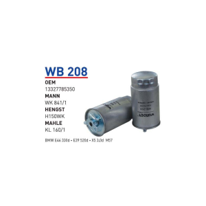 Wb208 Oem 13327785350 BMW E 46 330 D E39 520 D X5 3.0 D M57 Otomobil yakıt filtre dizel fuel filter diesel