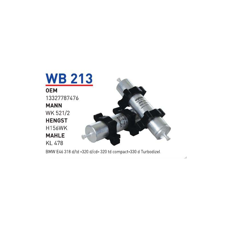 Wb213 Oem 13327787476 BMW E46 320 D M47 Otomobil yakıt filtre dizel fuel filter diesel