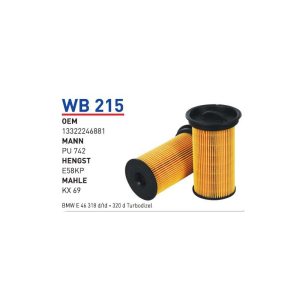Wb215 Oem 13322246881 BMW E 46 318 D TD 320 D Otomobil yakıt filtre dizel fuel filter diesel