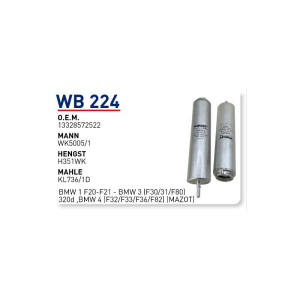Wb224 Oem 13328572522 BMW 3 (F30 31 F80) 320 D Otomobil yakıt filtre dizel fuel filter diesel