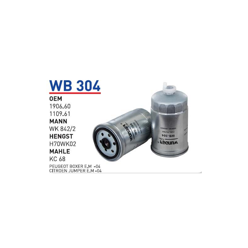 Wb304 Oem 1906.60 1109.61 Opel combo B Otomobil yakıt filtre dizel fuel filter diesel