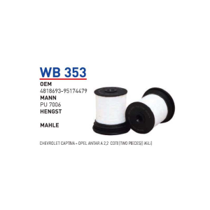 Wb353 Oem 4818693 Oem 95174479 Chevrolet captiva opel antar A Otomobil yakıt filtre dizel fuel filter diesel