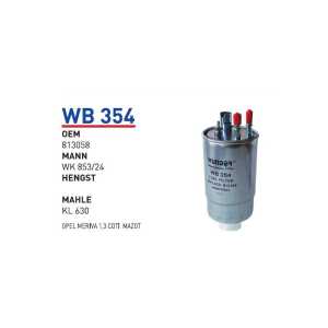 Wb354 Oem 813058 Opel meriva Otomobil yakıt filtre dizel fuel filter diesel