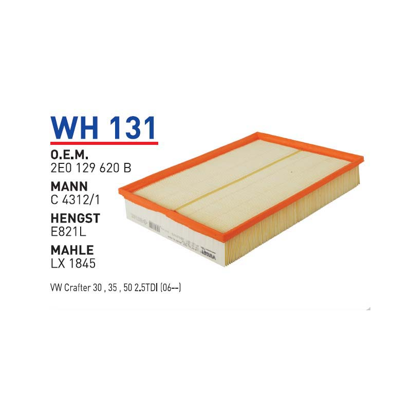 Wh131 Oem 2E0129620 В Mercedes sprinter II Y.m Otomobil hava filtre air filter