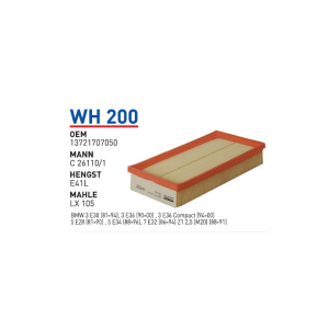 Wh200 Oem 13721707050 BMW E30 316i-318i - E36 316I-318I - E34 518I M40 Otomobil hava filtre air filter
