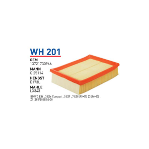 Wh201 Oem13721730946 BMW E36 3.20I-E39-E46 M50 Otomobil hava filtre air filter