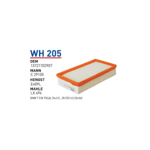 Wh205 Oem13721702907 BMW E38 7.50i 10/01-X5 4.4 i M73 Otomobil hava filtre air filter