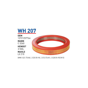Wh207 Oem 13721257764 BMW E21-E30 3 SERIE - E12-E28 5 SERIE M10 Otomobil hava filtre air filter