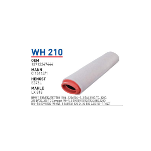 Wh210 Oem 13712247444 BMW X5 3.0 D-3.30D-5.30D-E60-E66-E90 M57 Otomobil hava filtre air filter
