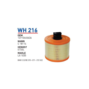 Wh216 Oem 13710445636 BMW 3 SERIE E90-E91-E92 N52 Otomobil hava filtre air filter