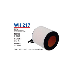 Wh217 Oem 13717532754 BMW 3 SERIE E90-E91-E92 1.8i N43-N45-N46 Otomobil hava filtre air filter