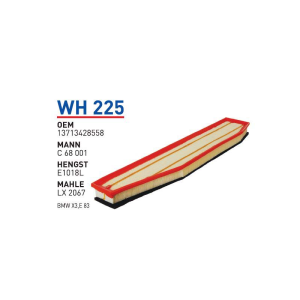 Wh225 Oem 13713428558 BMW X3 E83 Otomobil hava filtre air filter