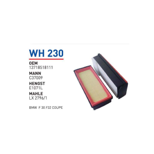Wh230 Oem 13718518111 BMW F30 F32 COUPE Otomobil hava filtre air filter