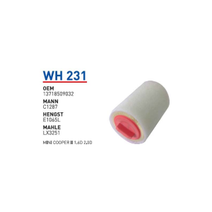 Wh231 Oem 13718509032 Mini cooper II Otomobil hava filtre air filter